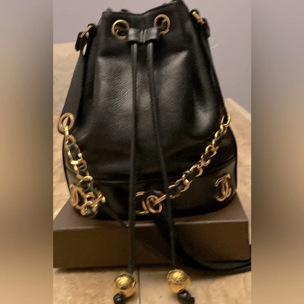 Chanel Caviar Triple CC Shoulder Bag Blk- 24K Gold plated - Vintage/w COA